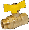 Кран шаровый газовый 1/2" ВН (гайка/штуцер) бабочка Галлоп