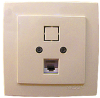 Розетка cкрытой установки, для подключения ПК(RJ45), бежевая Nilson