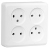 Розетка открытой установки, четверная, без заземления, 250В, 16А Этюд Schneider Electric