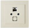 Розетка cкрытой установки, для подключения ПК(RJ45), кремовая Nilson