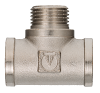 Тройник 1/2" (ВНВ) гайка/штуцер/гайка никелированный Valtec