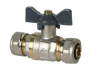 Кран шаровый с цангами 20х20 Aqualink