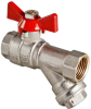 Кран шаровый с фильтром 1/2"ВВ бабочка усиленный Valtec