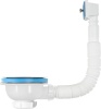 Выпуск в мойку 3½"-1½" с прямоугольным переливом, пластиковая решетка Aquant