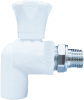 Кран шаровый полипропиленовый 20x1/2" с американкой угловой РТП