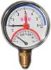 Манометр вертикальный 1/2" 4бар, с термометром 120C°, ∅80 Sms